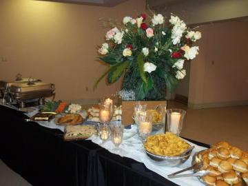 Buffet of finger foods.