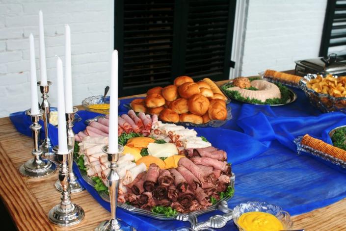 Delightful presentation of Back Woods Catering's meat tray